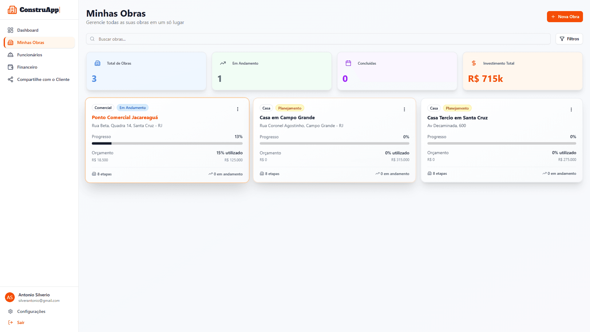 Gestão de Obras - ConstruApp