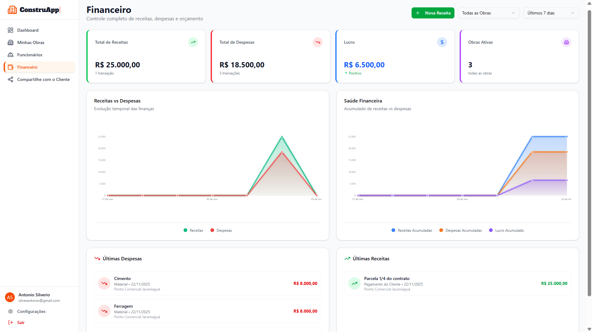 Etapas da Obra - ConstruApp