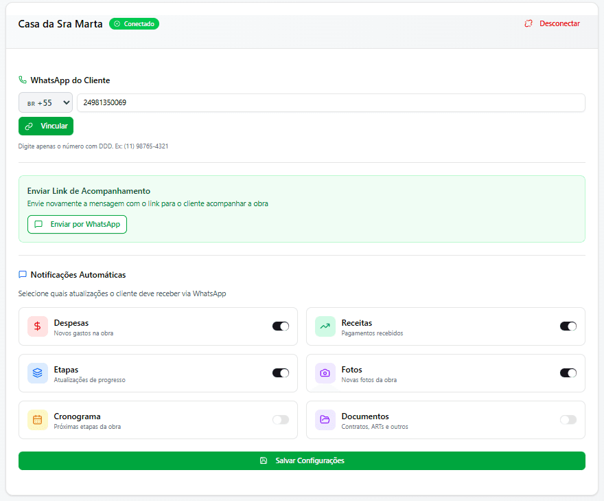 Compartilhar com Cliente
